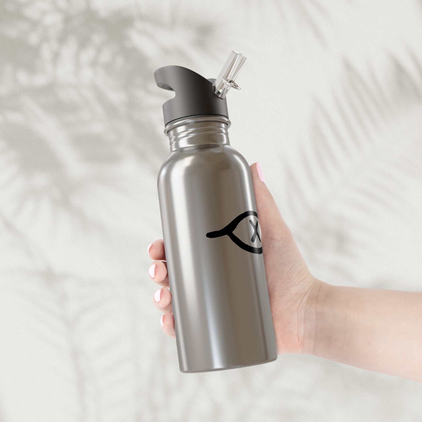 Stainless Steel Water Bottle With Straw, 20oz