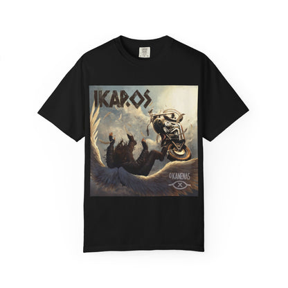 Ikaros Mythic Motorcycle T-Shirt — OKANEMAS Winged Rider Graphic Tee